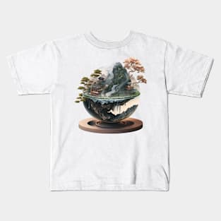 Isometric Globe and Tree: A Majestic Scene Kids T-Shirt